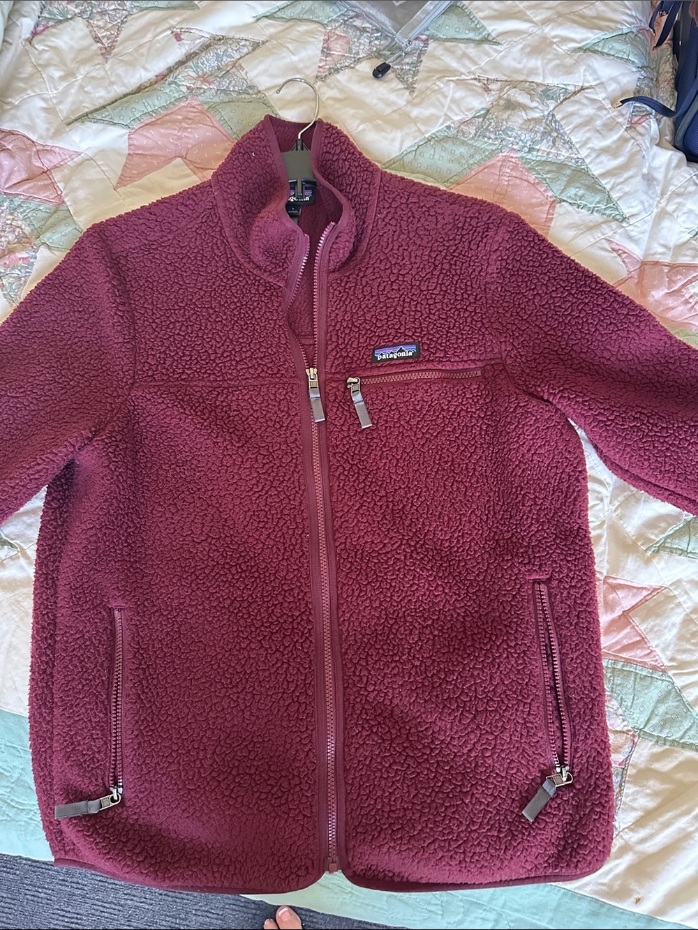 Patagonia Women’s Maroon Full Zip Sherpa Fleece Jacket